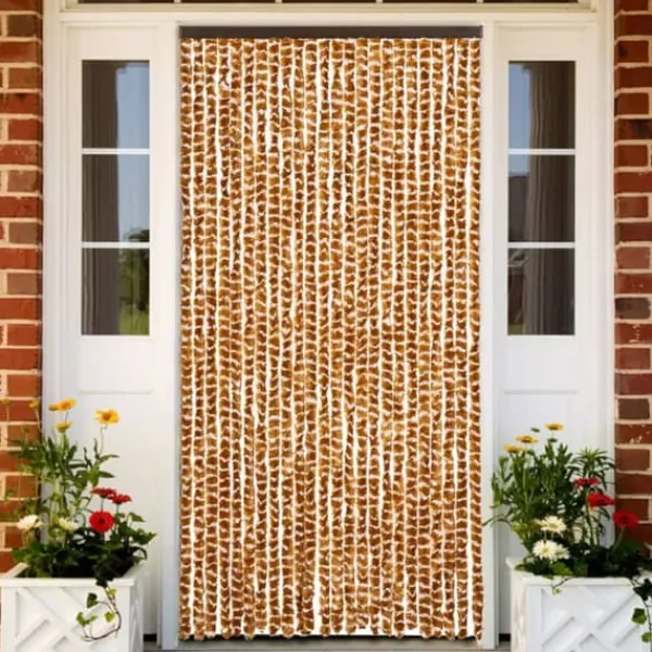 Insektmiddel & Dyreafvisende Middel^Insektgardin i chenille - Beskyt mod insekter | Størrelse: 100x220 cm | Farve: Okker og hvid