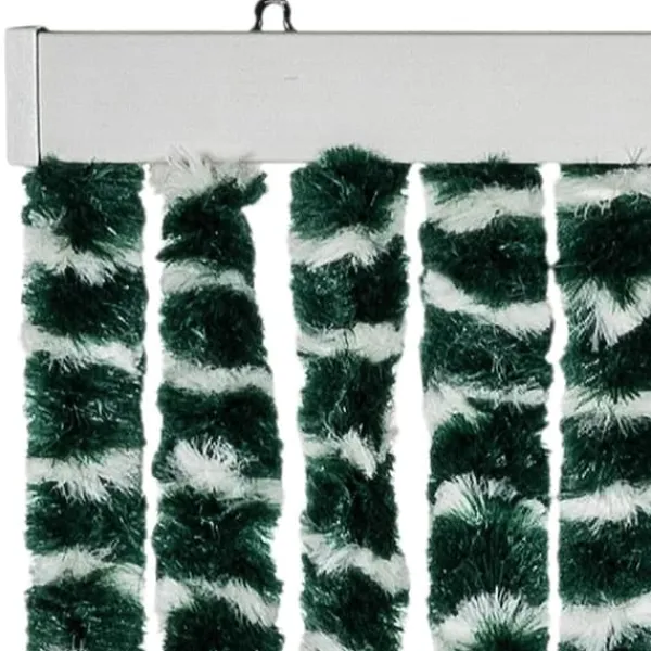 Insektmiddel & Dyreafvisende Middel^Insektgardin i chenille - Fluenet gardin | Farve: Grøn og hvid | Størrelse: 90x220 cm