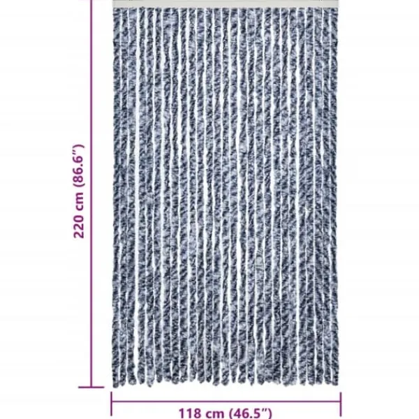 Online Insektgardin i chenille - Beskytter mod insekter | Farve: Blå og hvid | Størrelse: 118x200 cm Insektmiddel & Dyreafvisende Middel