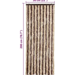 Best Insektgardin i chenille | Vandbestandigt og nemt at rengøre | Størrelse: 56x200 cm | Farve: Beige og lysebrun Insektmiddel & Dyreafvisende Middel
