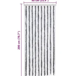 Sale Insektgardin i chenille grå/hvid - Aftageligt og vandafvisende | Størrelse: 90x200 cm Insektmiddel & Dyreafvisende Middel