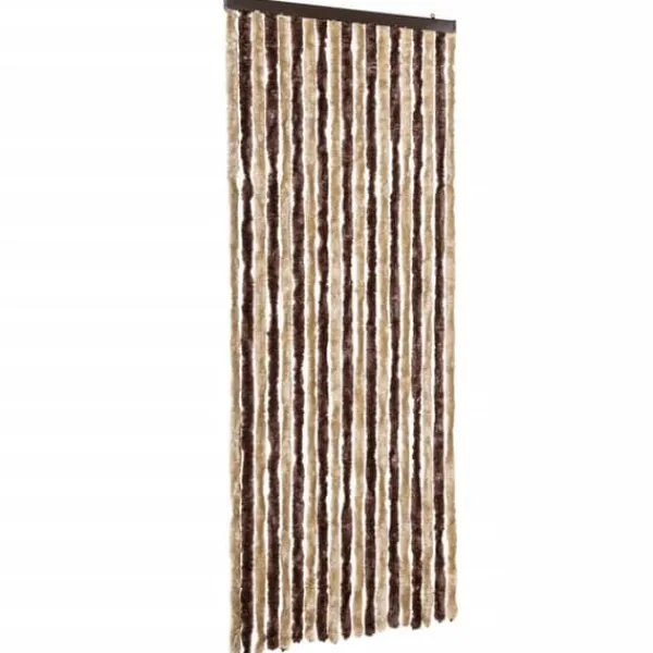 Insektgardin med chenilletråde - Ideelt til campingvogn | Farve: Beige/Lysebrun | Størrelse: 56 x 185 cm Insektmiddel & Dyreafvisende Middel