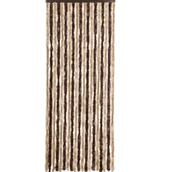 Insektgardin med chenilletråde - Ideelt til campingvogn | Farve: Beige/Lysebrun | Størrelse: 56 x 185 cm Insektmiddel & Dyreafvisende Middel