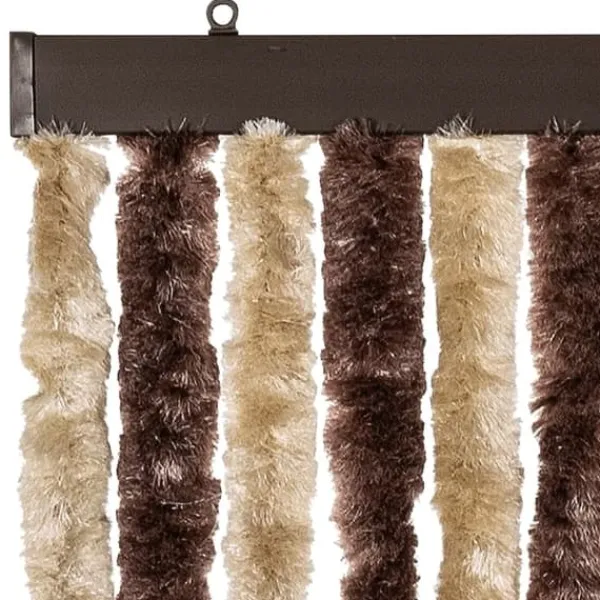 Insektgardin med chenilletråde - Ideelt til campingvogn | Farve: Beige/Lysebrun | Størrelse: 56 x 185 cm Insektmiddel & Dyreafvisende Middel