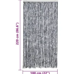 Insektmiddel & Dyreafvisende Middel^Insektgardin med chenilletråde - Beskytter mod insekter | Farve: Sølv | Størrelse: 100 x 220 cm