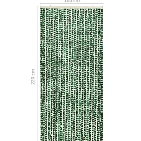 Outlet Insektgardin 100x220 cm chenille grøn og hvid - Insektgardin - Insektgardiner - Home & Living Insektmiddel & Dyreafvisende Middel