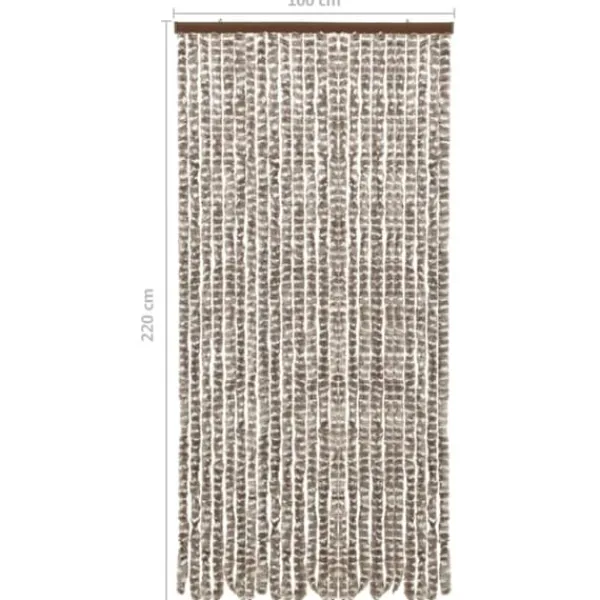 Clearance Insektgardin 100x220 cm chenille gråbrun og hvid - Insektgardin - Insektgardiner - Home & Living Insektmiddel & Dyreafvisende Middel