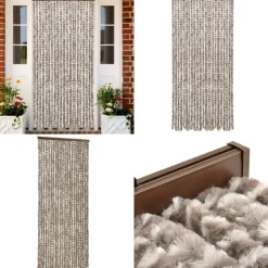 New Insektgardin 90x220 cm chenille gråbrun og hvid - Insektgardin - Insektgardiner - Home & Living Insektmiddel & Dyreafvisende Middel