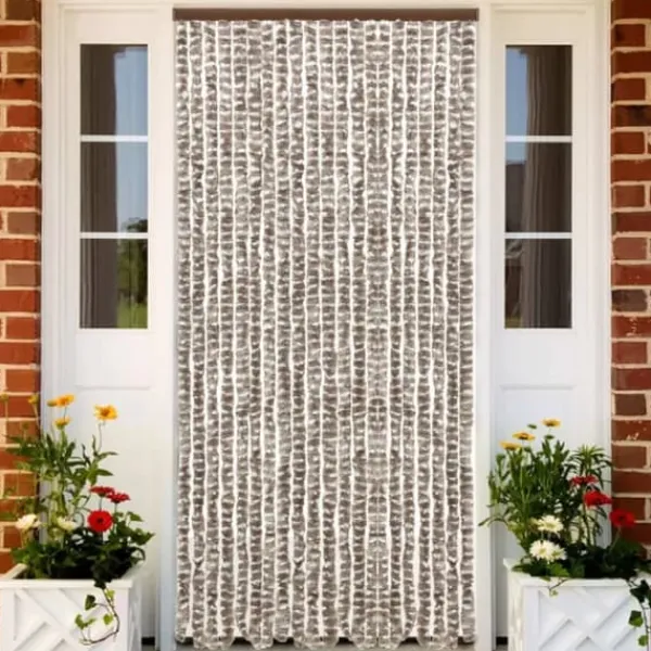 New Insektgardin 90x220 cm chenille gråbrun og hvid - Insektgardin - Insektgardiner - Home & Living Insektmiddel & Dyreafvisende Middel