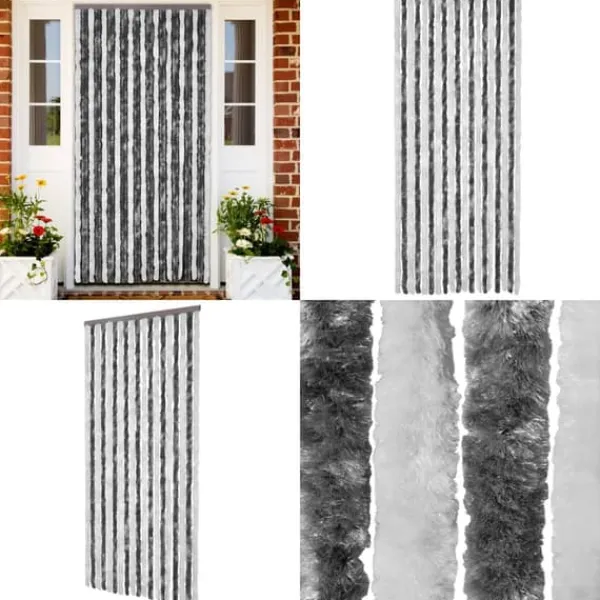 Insektgardin 90x200 cm chenille grå og hvid - Insektgardin - Insektgardiner - Home & Living Insektmiddel & Dyreafvisende Middel