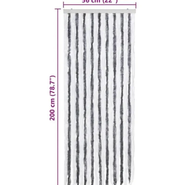 Discount Insektsdraperi i grå och vit chenille - Håller borta insekter | Storlek: 56x200 cm Insektmiddel & Dyreafvisende Middel