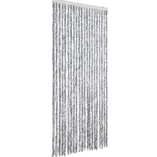 Hot Insektsdraperi med chenillesträngar - Skydda ditt hem mot insekter | Färg: Vit och Grå | Storlek: 90x220 cm Insektmiddel & Dyreafvisende Middel