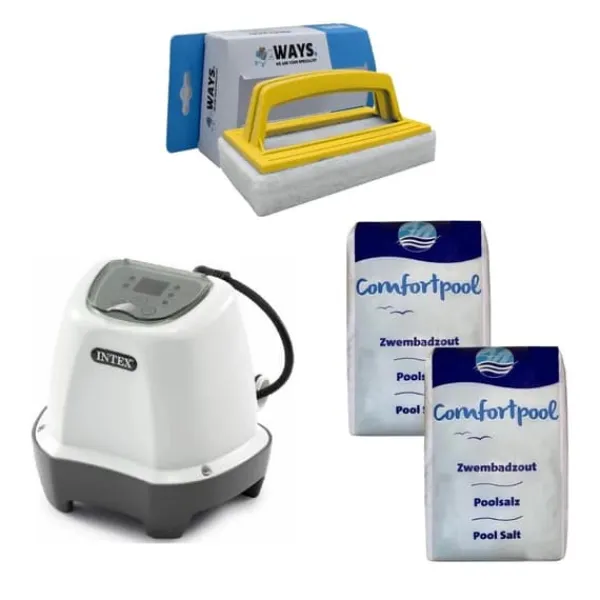 Discount Intex - Saltvandssystem 26662GS & Poolsalt 40 kg &WAYS skrubbebørste Pool- & Spatilbehør