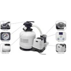 Clearance Intex - Sandfilterpumpe 5700 L/u & Filterzand 100 kg &WAYS Scruborstel Pool- & Spatilbehør