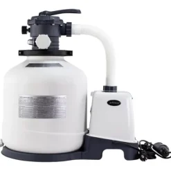 Pool- & Spatilbehør^Intex - 4x Svømmebassinvarme & Sandfilterpumpe 3500 L/h & Filtersand 50 kg &WAYS Skrubebørste