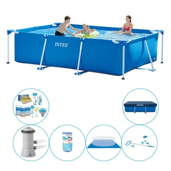 Hot Intex Frame Pool Rektangulær Pool - 300 x 200 x 75 cm - Rabatpakke Pooler