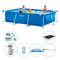Pooler^Intex Frame Pool Rektangulær 300x200x75 cm - Kombineret poolpakke