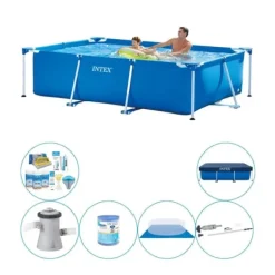 Hot Intex Frame Pool rektangulær swimmingpool - 260 x 160 x 65 cm - Komplet pakke Pooler
