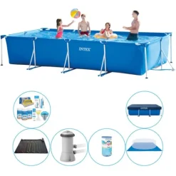 New Intex Frame Pool Rektangulær 450x220x84 cm - Pool plus tilbehør Pooler