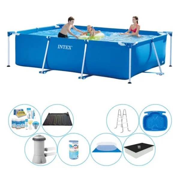 Pooler^Intex Frame Pool Rektangulær 300x200x75 cm - Deluxe Pool Pakke