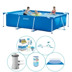 Pooler^Intex Frame Pool Rektangulær 300x200x75 cm - 6 stk - Pool med tilbehør