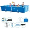 Clearance Intex Frame Pool Rektangulær 450x220x84 cm - Deluxe poolpakke Pooler