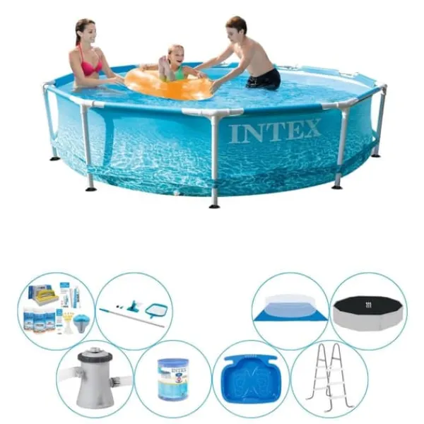 Intex Metalramme Rund Strand 305x76 cm - Deluxe Pool Sæt Pooler