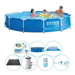 Pooler^Intex Metalramme Rund 366x76 cm - Poolpakke