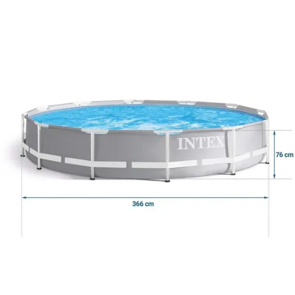 Viking Choice Pooler^Intex overjordisk pool - 366x76cm - filterpumpe & tilbehør - grå