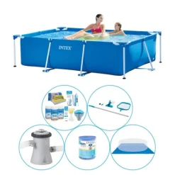 Online Intex ramme pool rektangulært 220x150x60 cm - 6 stk - Pool combo tilbud Pooler