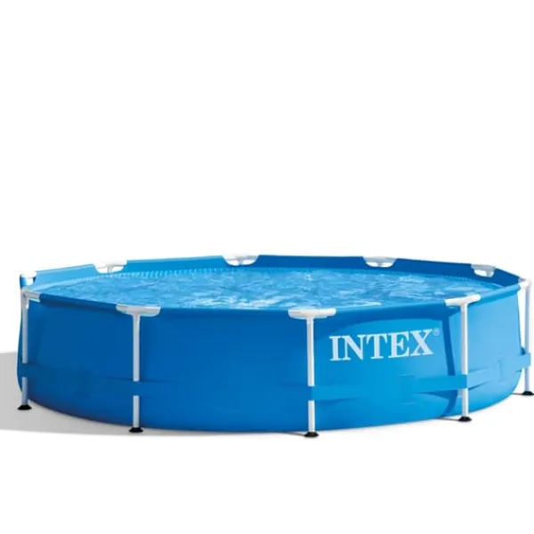 Pooler^Intex Round Frame Swimming Pool - 305 x 76 cm - Blå - Inklusive Tilbehør CB91