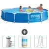Online Intex Round Frame Swimming Pool - 366 x 76 cm - Blå - Inkluderet tilbehør CB84 Pooler