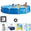 Sale Intex Round Frame Swimming Pool - 366 x 76 cm - Blå - Inklusive Tilbehør CB24 Pooler