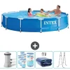 Pooler^Intex Round Frame Swimming Pool - 366 x 76 cm - Blå - Inklusive Tilbehør CB95