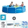 Pooler^Intex Round Frame Swimming Pool - 305 x 76 cm - Blå - Inklusive Tilbehør CB16