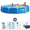 Pooler^Intex Round Frame Swimming Pool - 366 x 76 cm - Blå - Inklusive Tilbehør CB86