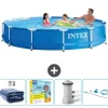 Pooler^Intex Round Frame Swimming Pool - 366 x 76 cm - Blå - Inkluderet tilbehør CB14