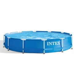Best Intex Round Frame Swimming Pool - 366 x 76 cm - Blå - Inkluderet tilbehør CB10 Pooler