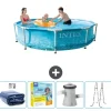 Pooler^Intex Round Frame Swimming Pool - 305 x 76 cm - Vandprint - Inkluderet tilbehør CB13