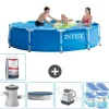 Pooler^Intex Round Frame Swimming Pool - 305 x 76 cm - Blå - Inklusive Tilbehør CB55