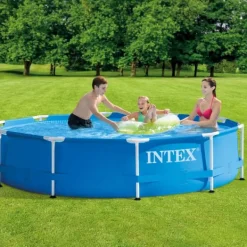 Best Intex Round Frame Swimming Pool - 305 x 76 cm - Blå - Inklusive Tilbehør CB15 Pooler