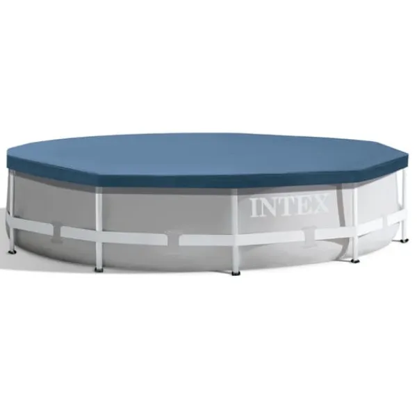 Discount Intex Round Frame Swimming Pool - 305 x 76 cm - Vandprint - Inkluderet tilbehør CB6 Pooler
