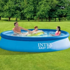 Best Intex rund oppustelig let sæt swimmingpool - 366 x 76 cm - Blå - Inkluderet tilbehør CB73 Pooler