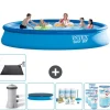 Pooler^Intex rund oppustelig let sæt swimmingpool - 457 x 84 cm - Blå - Inklusive Tilbehør CB18