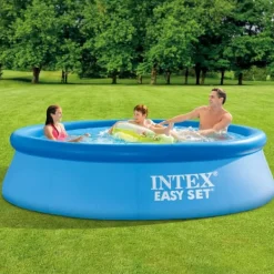 Clearance Intex rund oppustelig let sæt swimmingpool - 305 x 76 cm - Blå - Inkluderet tilbehør CB68 Pooler