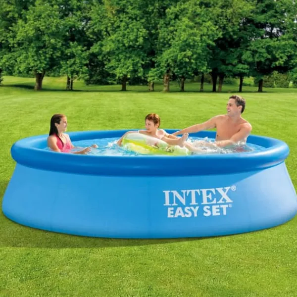Clearance Intex rund oppustelig let sæt swimmingpool - 305 x 76 cm - Blå - Inkluderet tilbehør CB68 Pooler