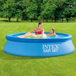 Discount Intex rund oppustelig let sæt swimmingpool - 244 x 61 cm - blå - inkluderet tilbehør CB6 Pooler