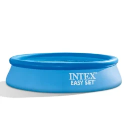 Clearance Intex rund oppustelig let sæt swimmingpool - 244 x 61 cm - blå - inkluderet tilbehør CB4 Pooler