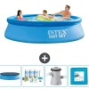 Pooler^Intex rund oppustelig let sæt swimmingpool - 305 x 76 cm - Blå - Inkluderet tilbehør CB2