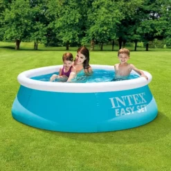 Pooler^Intex rund oppustelig let sæt swimmingpool - 183 x 51 cm - blå - inkluderet tilbehør CB80
